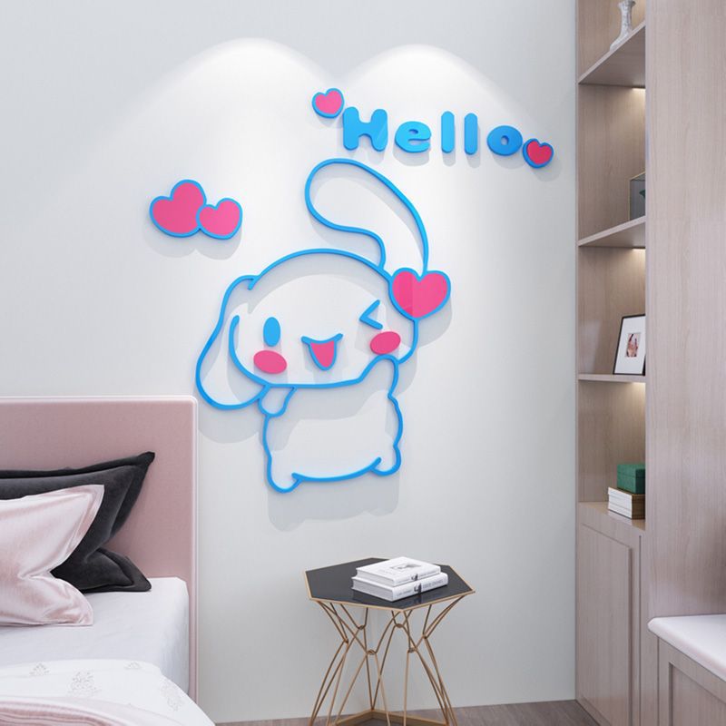 Home Decor Japanese - ซานริโอ ซินนามอนโรล 3D อะคริลิคห้องเด็กพื้นหลังผนังตกแต่งสติกเกอร์วอลล์เปเปอร์สติกเกอร์กระจกตกแต่งบ้านหรือห้องครัว