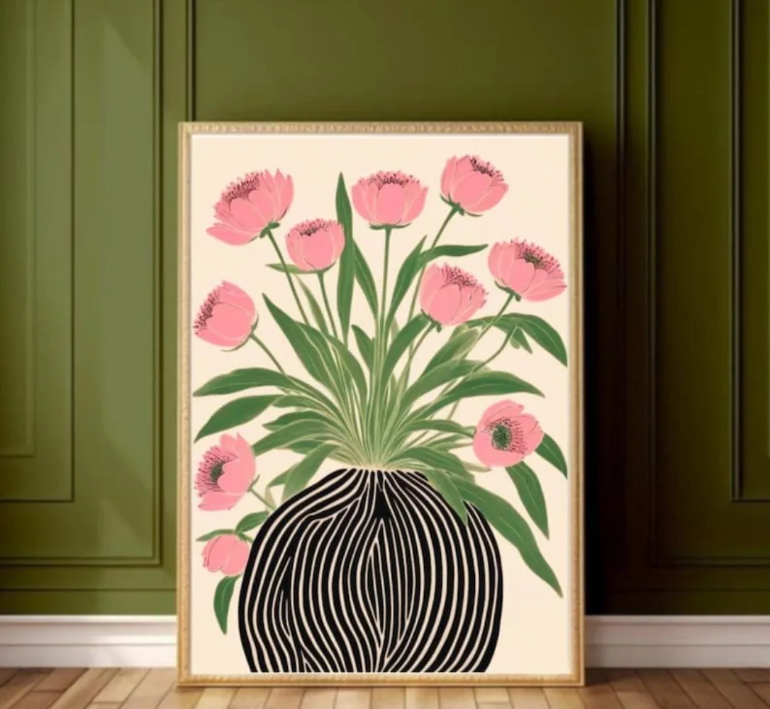Home Decor Vase - โปสเตอร์ดอกไม้ไร้กรอบ,Matisse Wall Art,พิมพ์พาสเทล,ภาพวาดดอกไม้ในแจกัน,ภาพวาดสี,สําหรับตกแต่งห้องพักหน้าแรก,Gi