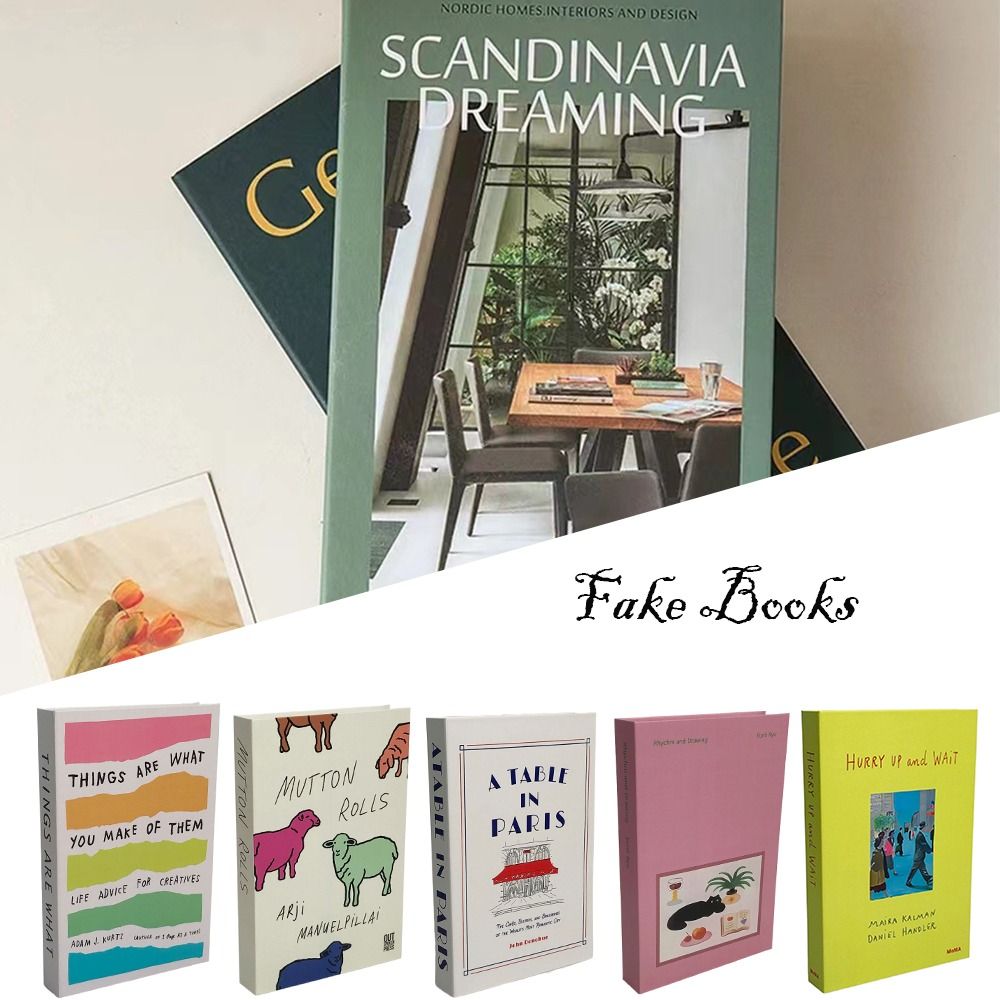 Home Decor Catalog - แฟชั่นตกแต่งบ้านหนังสือปลอมสไตล์โมเดิร์นพับหนังสือชั้นวางหนังสือจําลองการถ่ายภาพ Prop Book