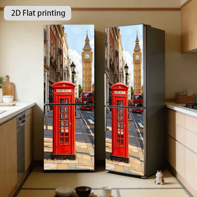 Home Decor London - [23.62×70.87 นิ้ว] วอลเปเปอร์ตกแต่งบ้านลายทิวทัศน์ถนนลอนดอน สำหรับตู้เสื้อผ้า ตู้เก็บของ สไตล์โมเดิร์น