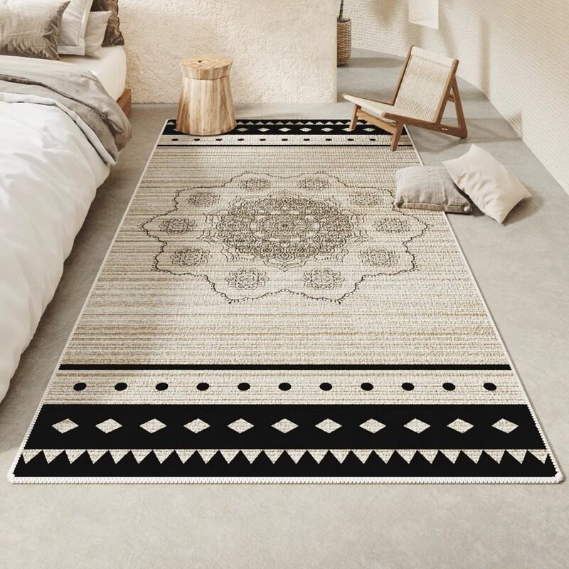 Home Decor Ig - พรมห้องนั่งเล่นสไตล์โมร็อกโก ลายอ่าวเปอร์เซีย ขนาดใหญ่ โต๊ะกาแฟ พรมขนฟู วินเทจ