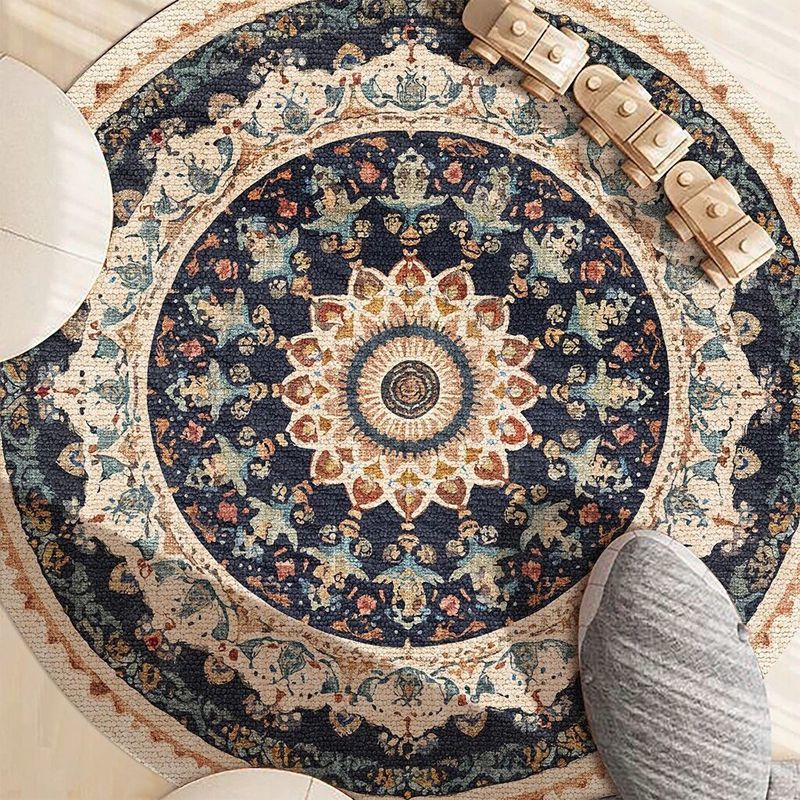 Home Decor Ig - สไตล์ชาติพันธุ์ Mandala รอบพรมสําหรับห้องนั่งเล่น boho Home Decor
