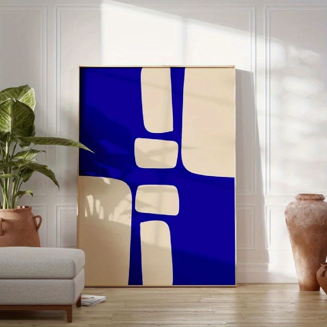 Home Decor Wall Pictures - โมเดิร์น,เรโทร รอยัลบลู มินิมอลลิสต์ แอบสแตรก วอลล์ อาร์ต
