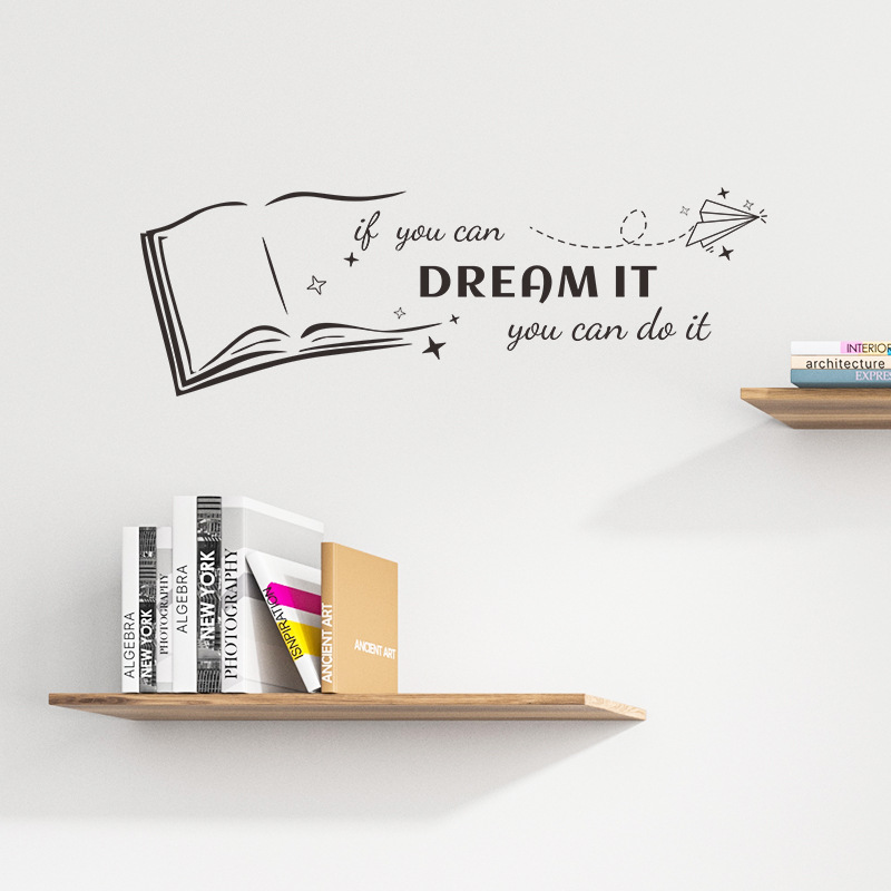 Home Decor Catalog - สร้างสรรค์หนังสือสุภาษิตภาษาอังกฤษสติ๊กเกอร์ติดผนังสำหรับห้องนั่งเล่นตกแต่งห้องอ่านหนังสือสติ๊กเกอร์ตกแต่งห้องนอนตกแต่งบ้านวอลล์เปเปอร์แบบมีกาวในตัว