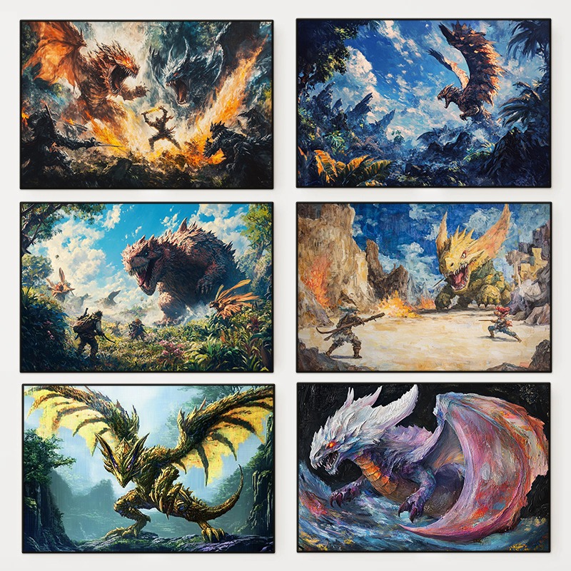 Home Decor Ai - โปสเตอร์ Monster Hunter Ai World แบบไม่มีกรอบ