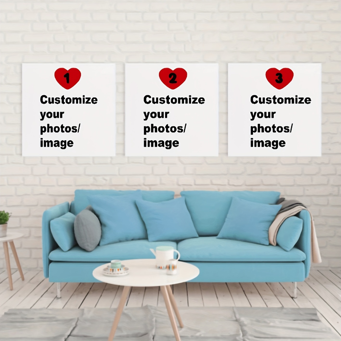 Home Decor Wall Pictures - ภาพพิมพ์บนผ้าแคนวาสสี่เหลี่ยมจัตุรัสแบบกำหนดเอง 3 ชิ้น/ชุด ภาพพิมพ์ตกแต่งผนังสำหรับคู่รัก ครอบครัว สัตว์เลี้ยง
