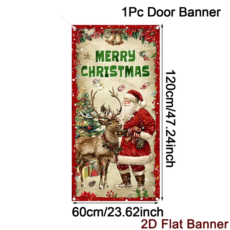 Home Decor Xmas Gifts - ของตกแต่งผนังคริสต์มาส Navidad ของขวัญคริสต์มาส ปีใหม่ 2026 แบนเนอร์แขวนประตูคริสต์มาส