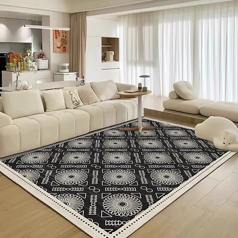 Home Decor Ig - พรมห้องนั่งเล่นสไตล์วินเทจ พรมห้องนอนลายสก็อต ของตกแต่งบ้าน พรมปูพื้นขนาดใหญ่ นุ่ม ขนฟู