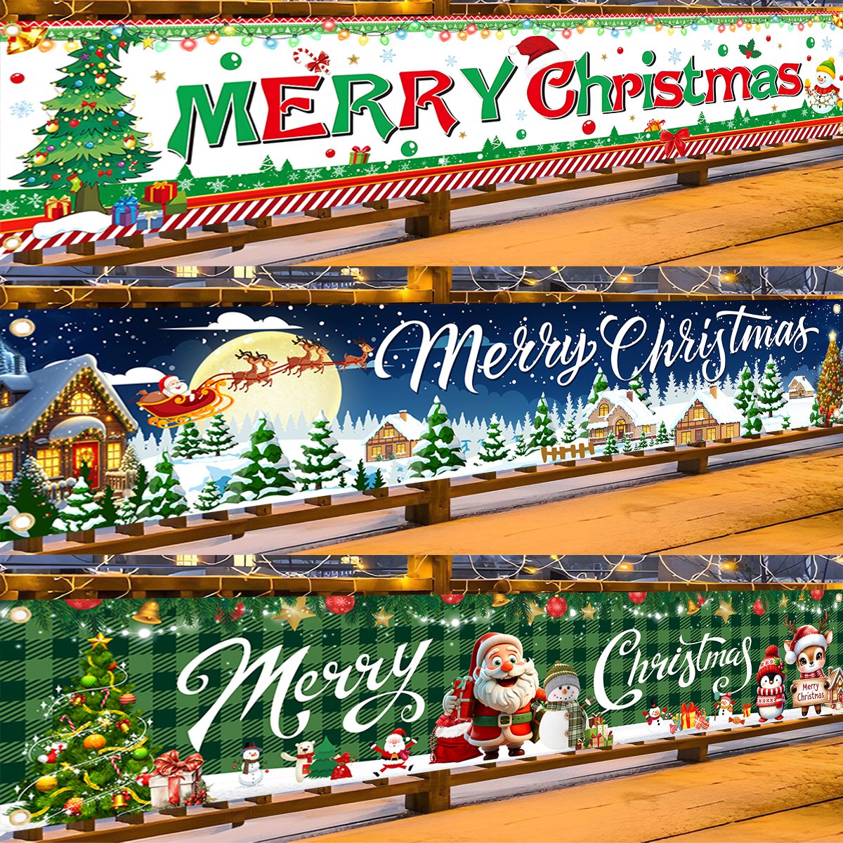 Home Decor Xmas Gifts - แบนเนอร์ต้นคริสต์มาส ของตกแต่งคริสต์มาสสำหรับบ้าน ปี 2025 ของตกแต่งภายในและภายนอกอาคาร ธงคริสต์มาส
