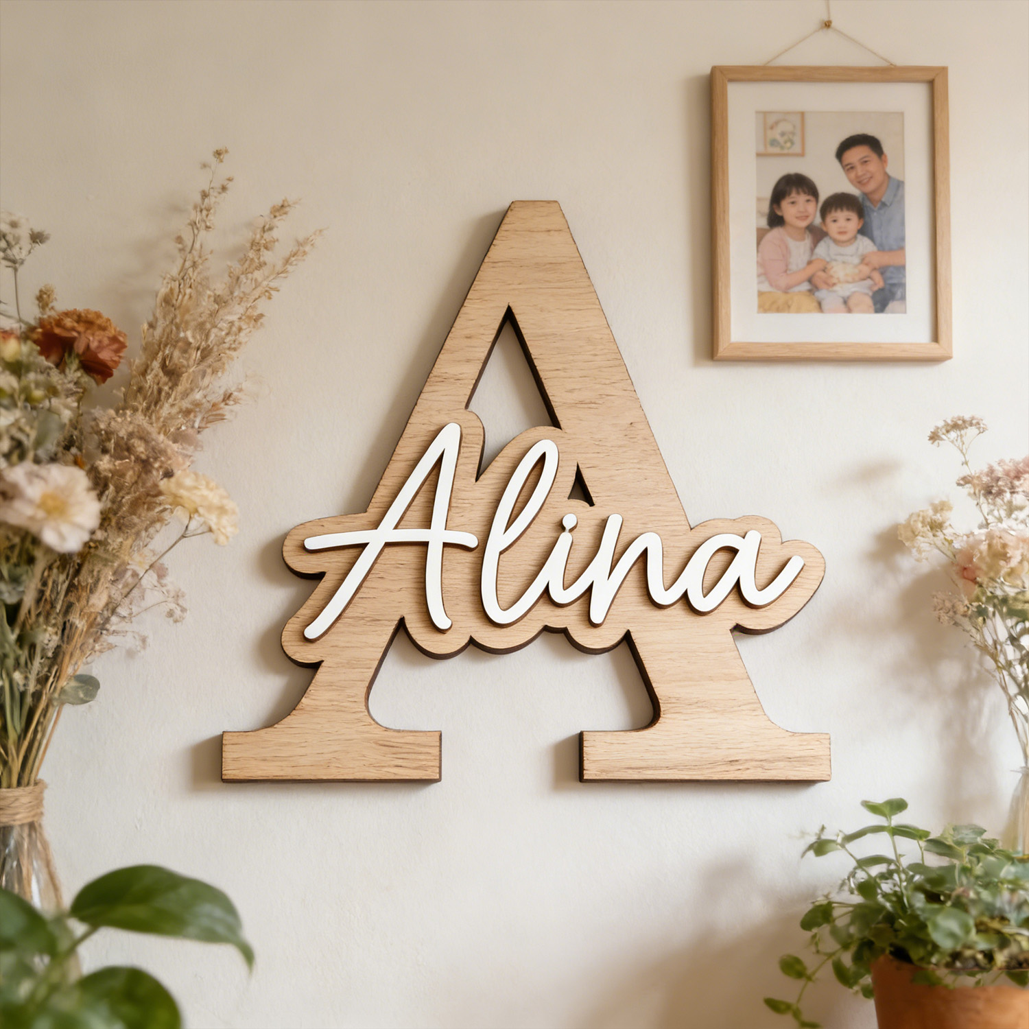 ป้ายประตูไม้แบบกำหนดเองได้ 1 ช - Wooden Letter Sign บทวิจารณ์และราคา