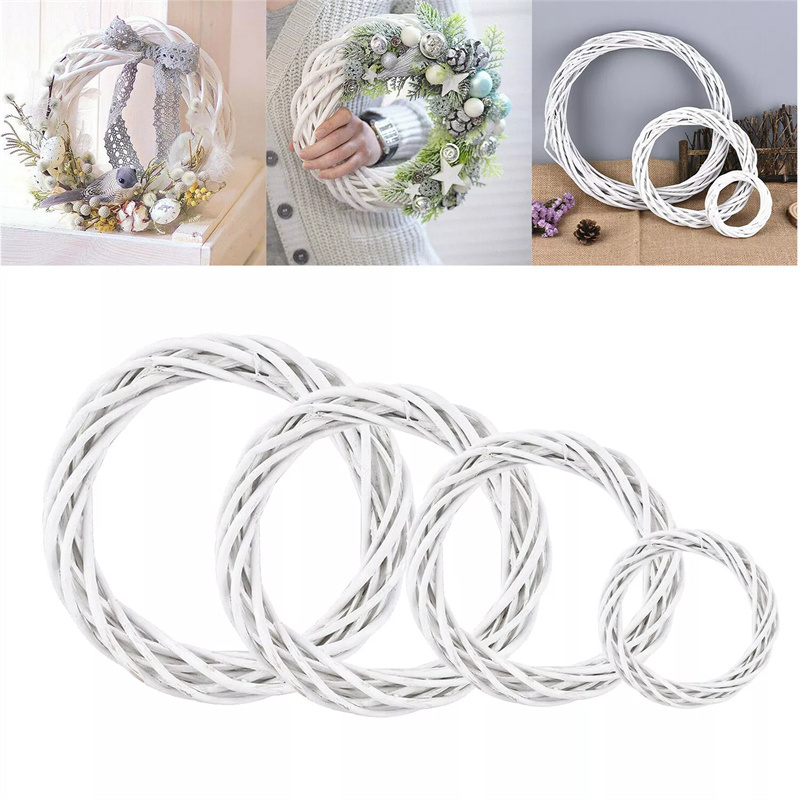 พวงหรีดหวายสีขาว15-30ซม. ตกแต่ - Home Decor Xmas Gifts บทวิจารณ์และราคา