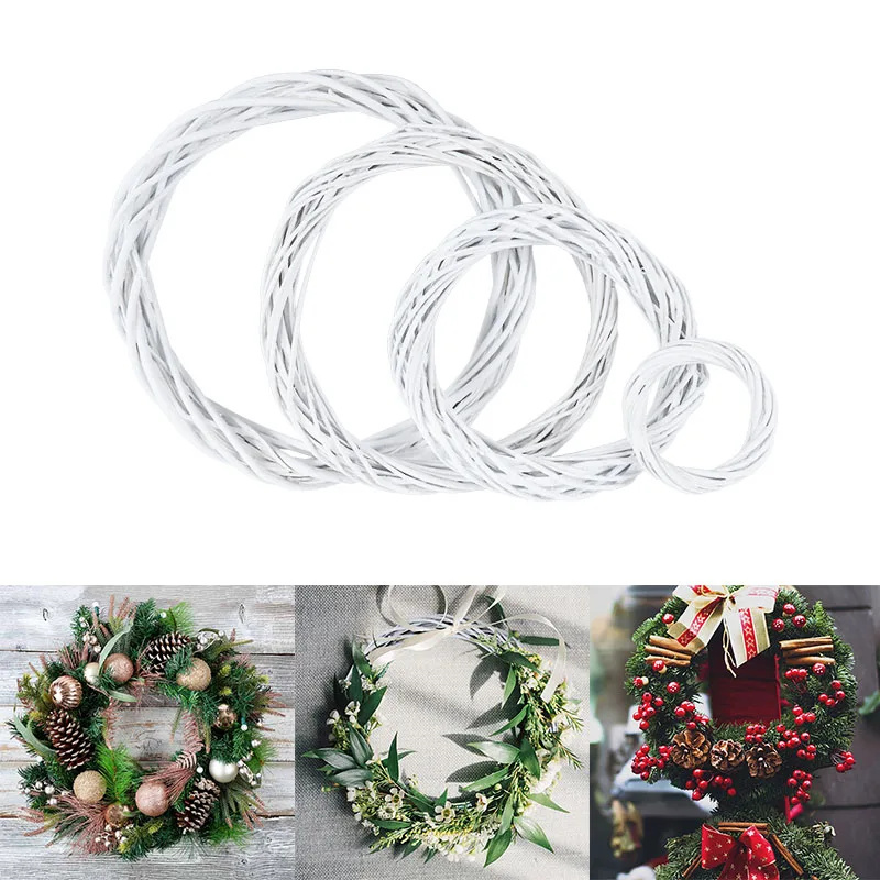 พวงหรีดหวายสีขาว15-30ซม. ตกแต่ - Home Decor Xmas Gifts บทวิจารณ์และราคา