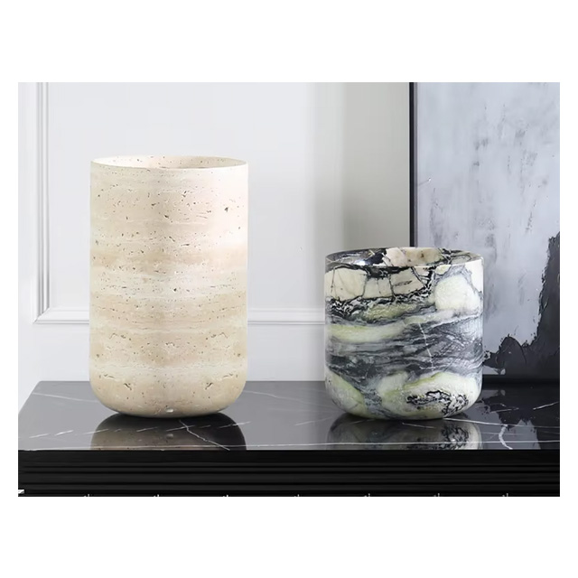 แจกันหินอ่อนธรรมชาติแบบกำหนดเอ - Home Decor Vase บทวิจารณ์และราคา