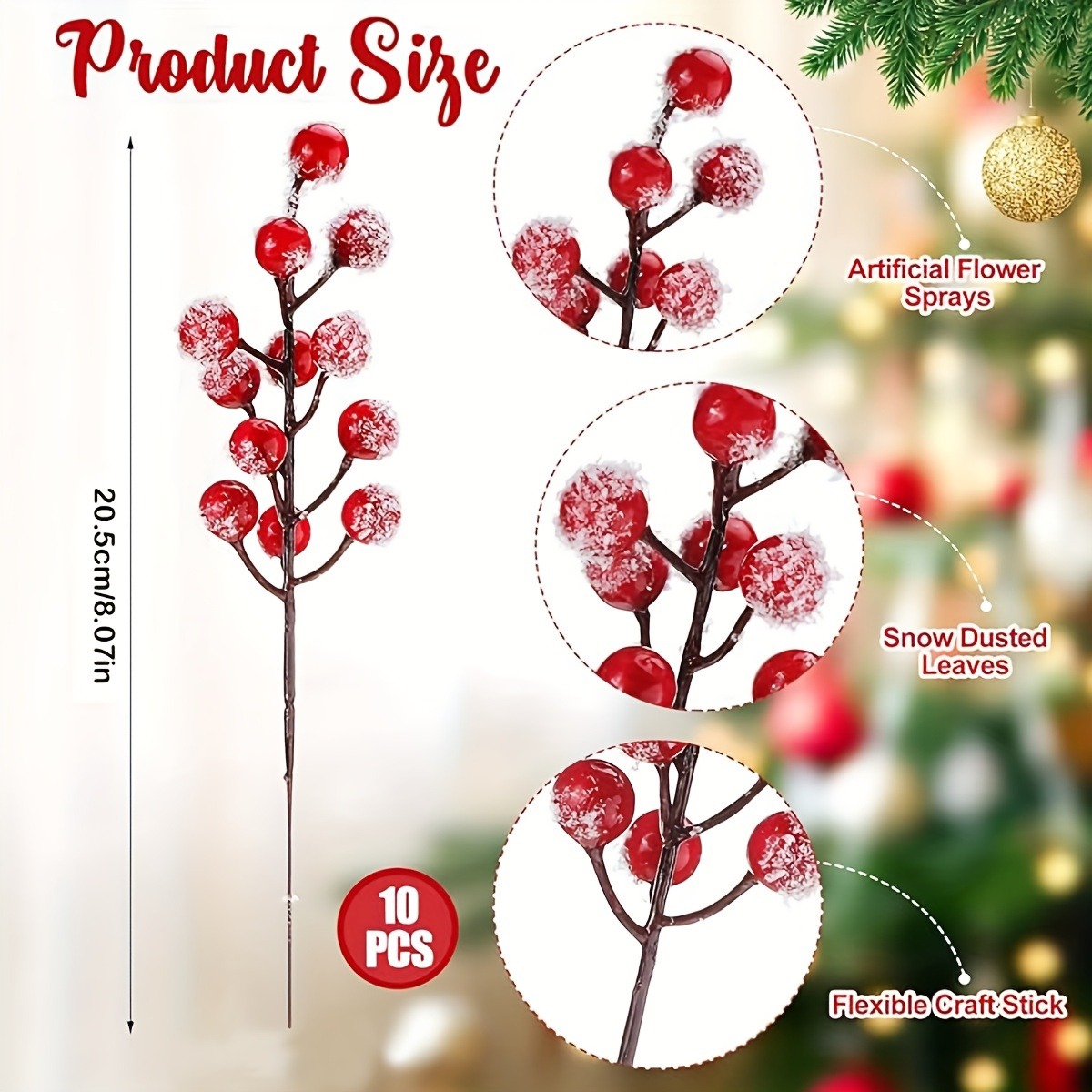 ช่อดอกสนประดิษฐ์สีขาวเหมือนหิม - Home Decor Xmas Gifts บทวิจารณ์และราคา