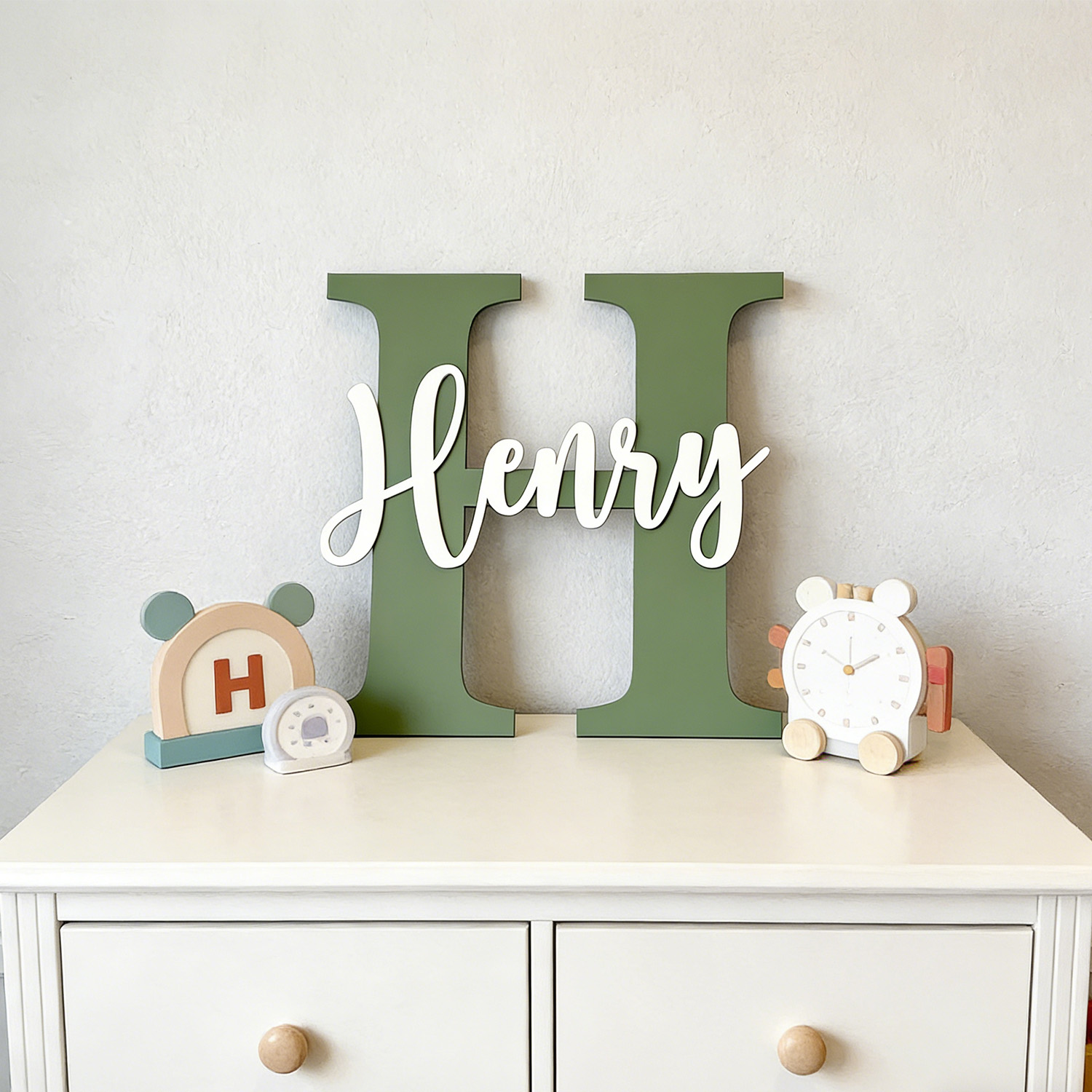 ป้ายชื่อไม้สีม่วงอ่อนสองชั้นแบ - Wooden Letter Sign บทวิจารณ์และราคา
