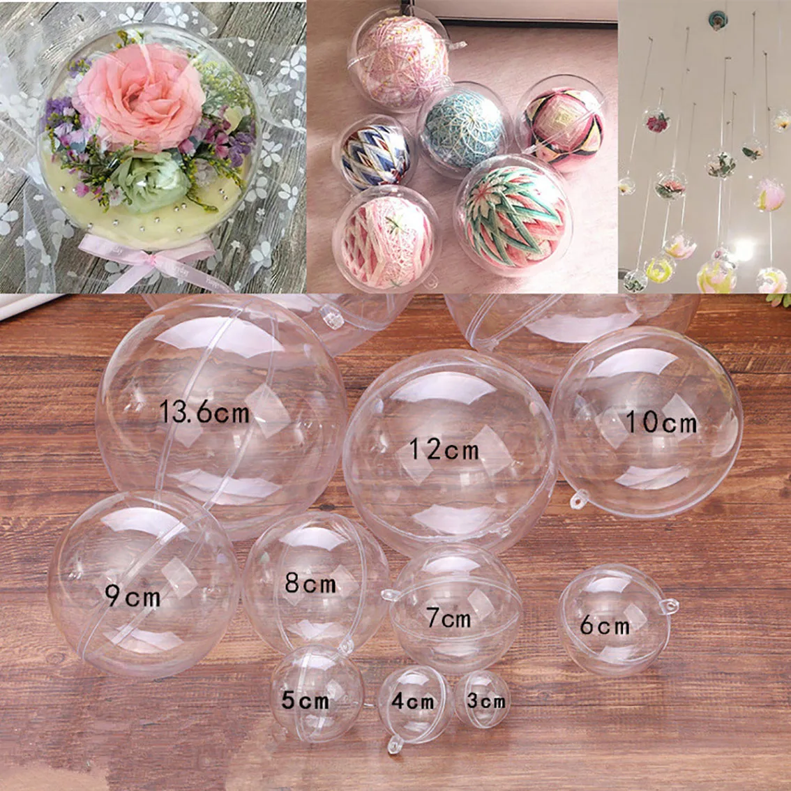 1-20 ซม.ลูกบอลโปร่งใส Hollow D - Home Decor Xmas Gifts บทวิจารณ์และราคา
