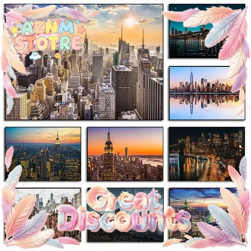 ภาพวาดบนผ้าใบลายทิวทัศน์ยามค่ำ - Home Decor New York บทวิจารณ์และราคา