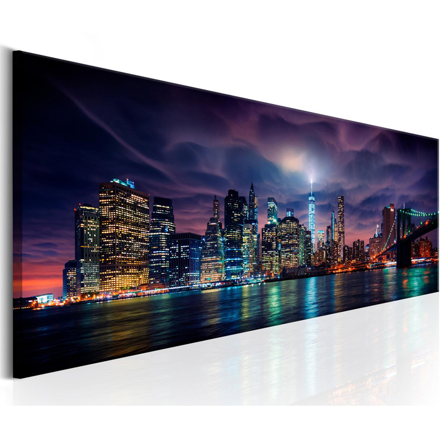 New York Night ภูมิทัศน์ขนาดให - Home Decor New York บทวิจารณ์และราคา