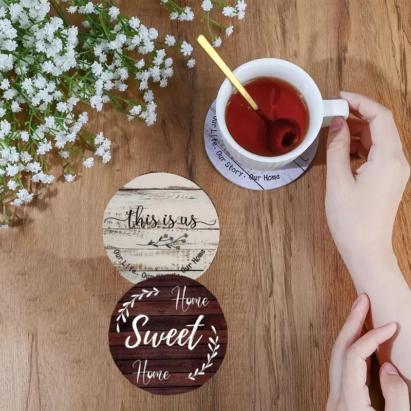 แผ่นรองแก้วไม้ลายตัวอักษรสร้าง - Wooden Letter Sign บทวิจารณ์และราคา