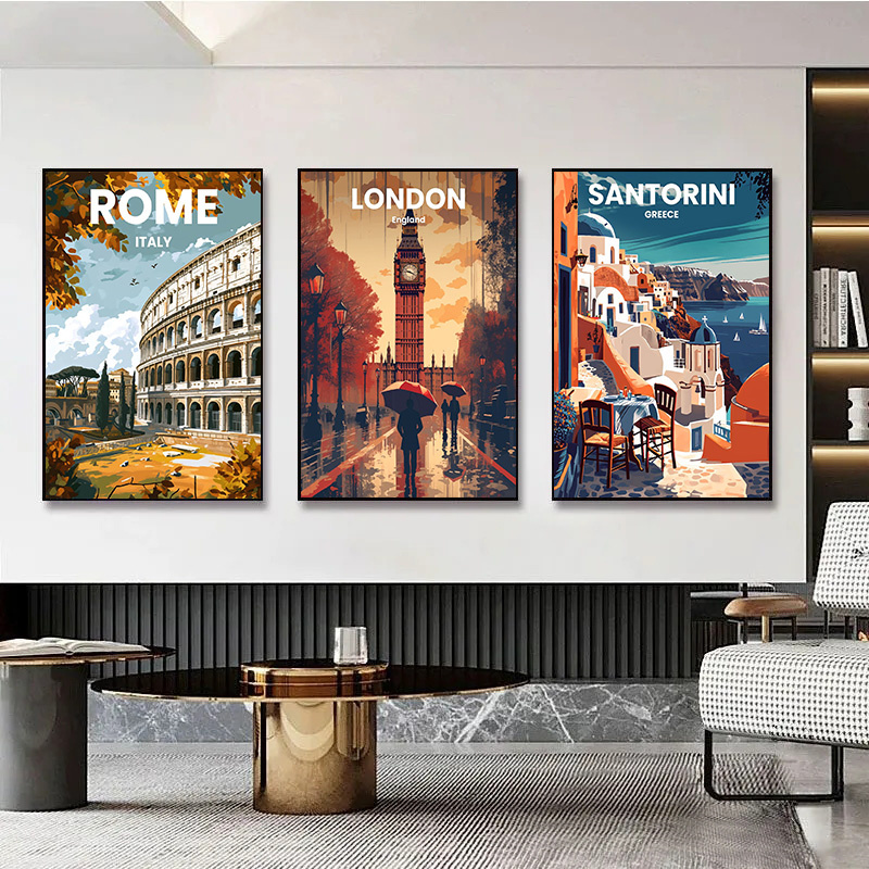 Modern Travel เมือง Santorini  - Home Decor London บทวิจารณ์และราคา