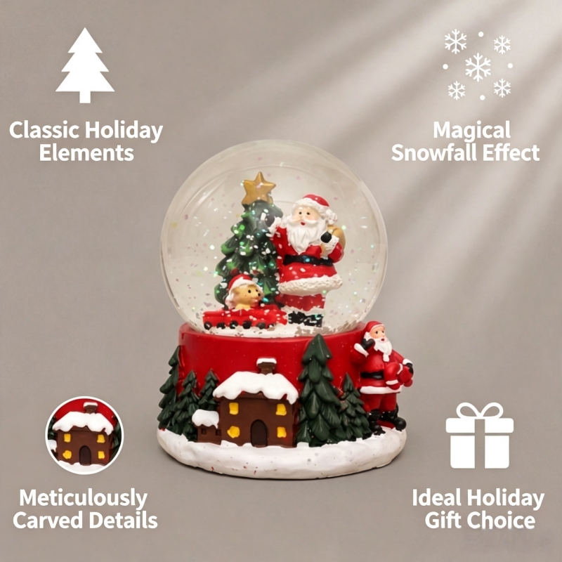 ลูกโลกหิมะซานตาคลอสแบบไม่มีแสง - Home Decor Xmas Gifts บทวิจารณ์และราคา