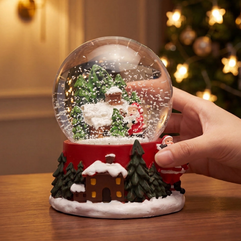 ลูกโลกหิมะซานตาคลอสแบบไม่มีแสง - Home Decor Xmas Gifts บทวิจารณ์และราคา