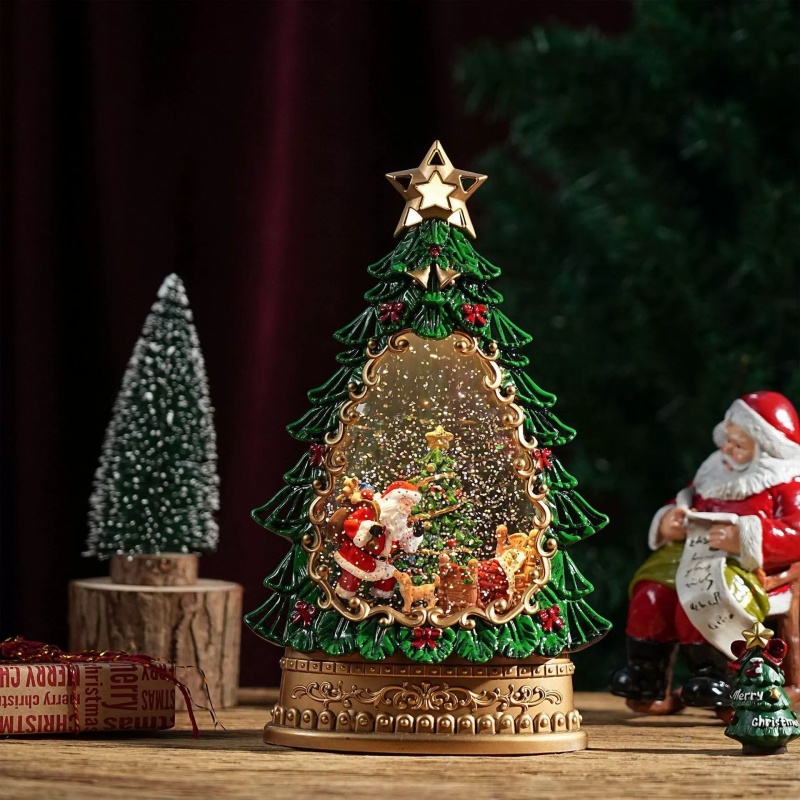 กล่องดนตรีลูกโลกหิมะ ตกแต่งต้น - Home Decor Xmas Gifts บทวิจารณ์และราคา