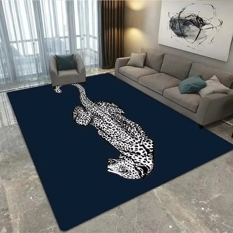 พรมห้องนั่งเล่นลายเสือดาวสีทอง - Home Decor Ig บทวิจารณ์และราคา