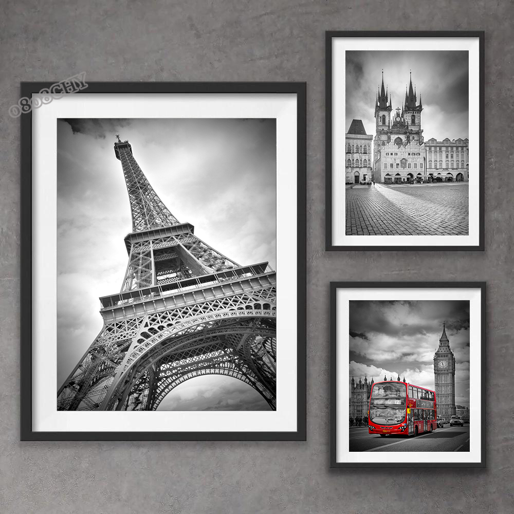 สีดําสีขาวเมืองสวย New York Lo - Home Decor London บทวิจารณ์และราคา