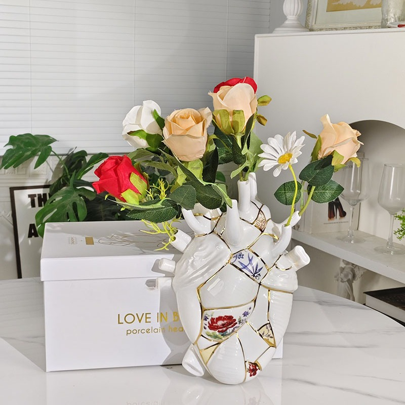 แจกันรูปหัวใจ ตู้ไวน์ห้องนั่งเ - Home Decor Vase บทวิจารณ์และราคา