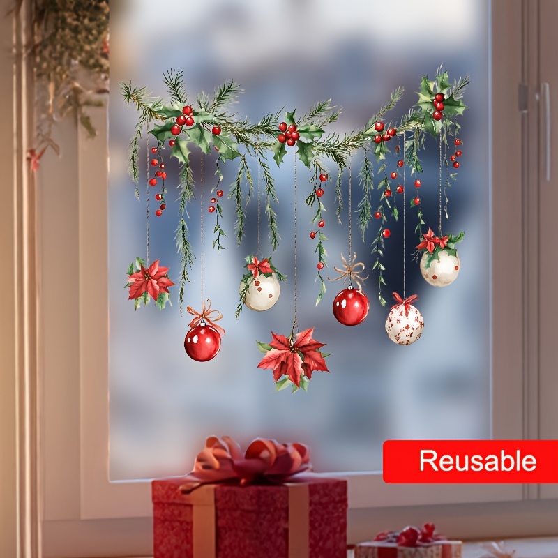 สติกเกอร์ติดหน้าต่างคริสต์มาส  - Home Decor Xmas Gifts บทวิจารณ์และราคา