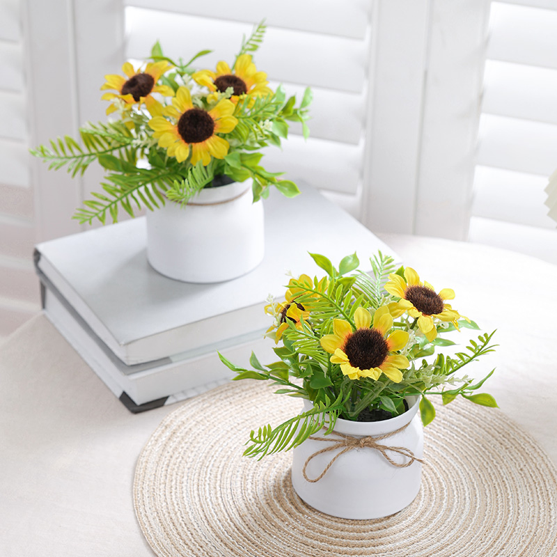 1PC ประดิษฐ์ดอกไม้ดอกทานตะวันก - Home Decor Vase บทวิจารณ์และราคา