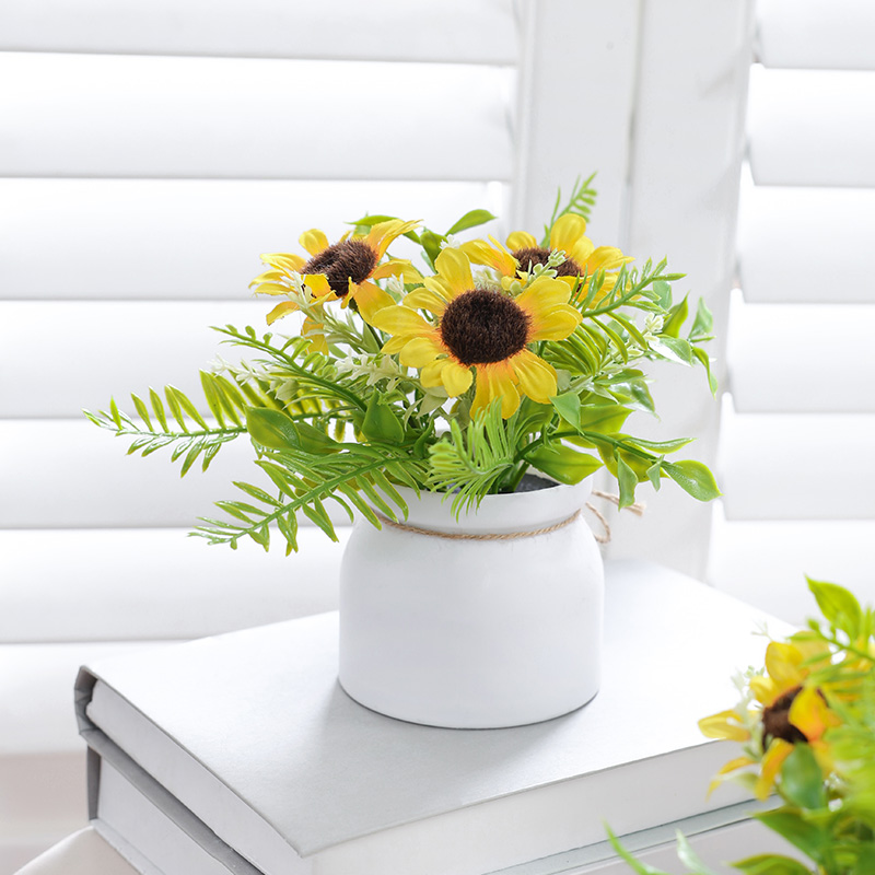 1PC ประดิษฐ์ดอกไม้ดอกทานตะวันก - Home Decor Vase บทวิจารณ์และราคา