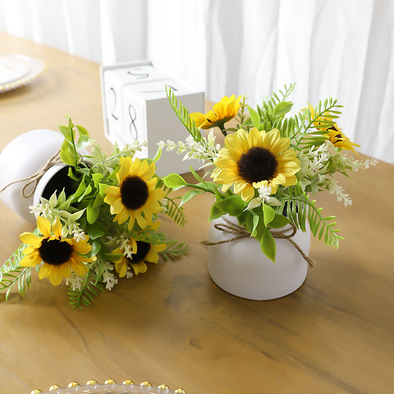 1PC ประดิษฐ์ดอกไม้ดอกทานตะวันก - Home Decor Vase บทวิจารณ์และราคา
