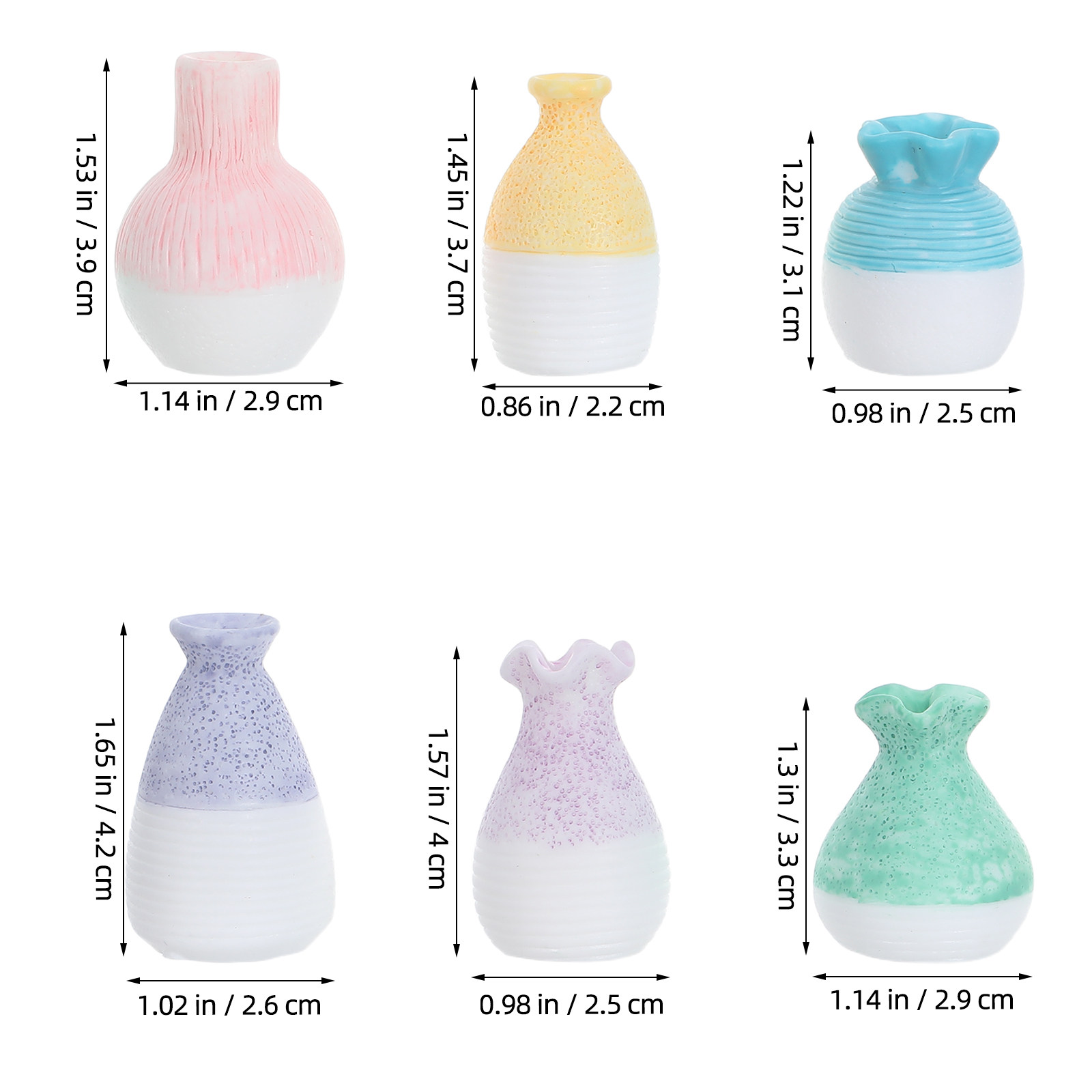 ชุดแจกันดอกไม้เรซินขนาดเล็ก 6  - Home Decor Vase บทวิจารณ์และราคา