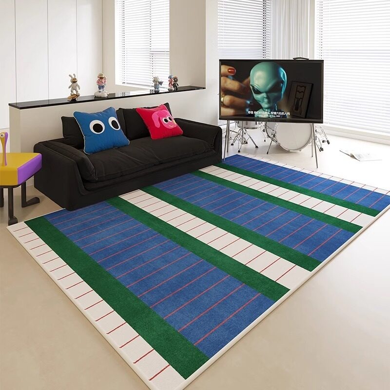 พรมห้องนั่งเล่นลายพิมพ์สีสันสด - Home Decor Ig บทวิจารณ์และราคา