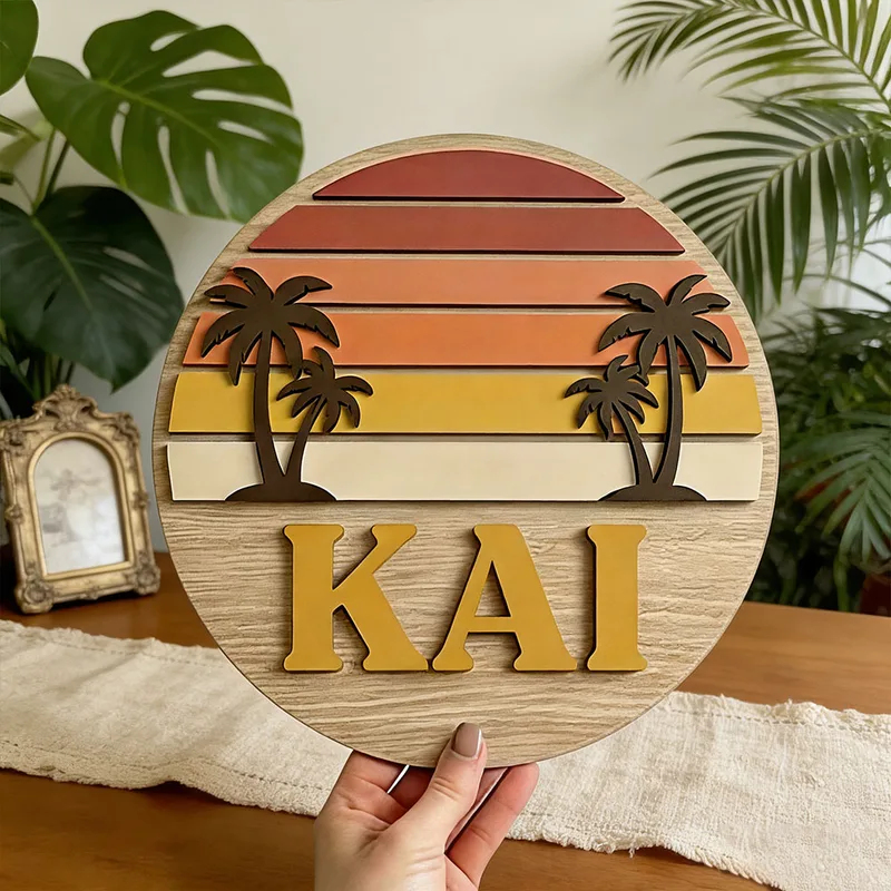 ป้ายไม้ติดผนังรูปต้นปาล์มพระอา - Wooden Letter Sign บทวิจารณ์และราคา