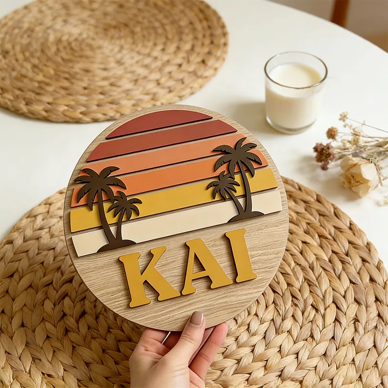 ป้ายไม้ติดผนังรูปต้นปาล์มพระอา - Wooden Letter Sign บทวิจารณ์และราคา