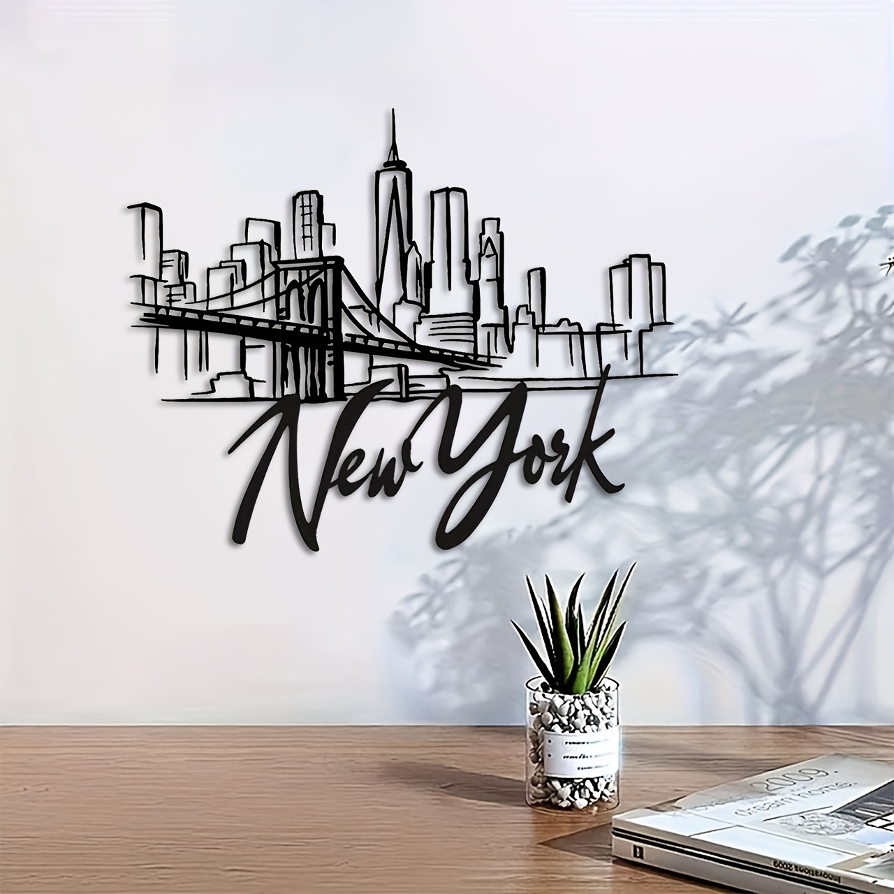 CIFBUY งานศิลปะติดผนังโลหะ ลาย - Home Decor New York บทวิจารณ์และราคา