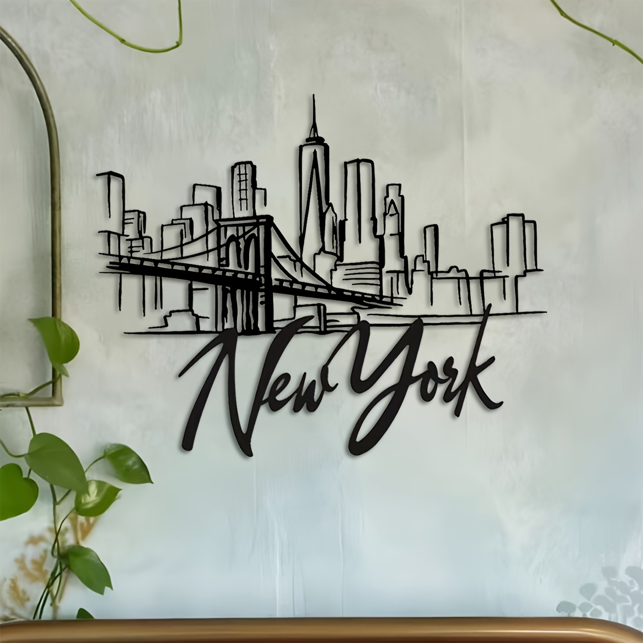 CIFBUY งานศิลปะติดผนังโลหะ ลาย - Home Decor New York บทวิจารณ์และราคา