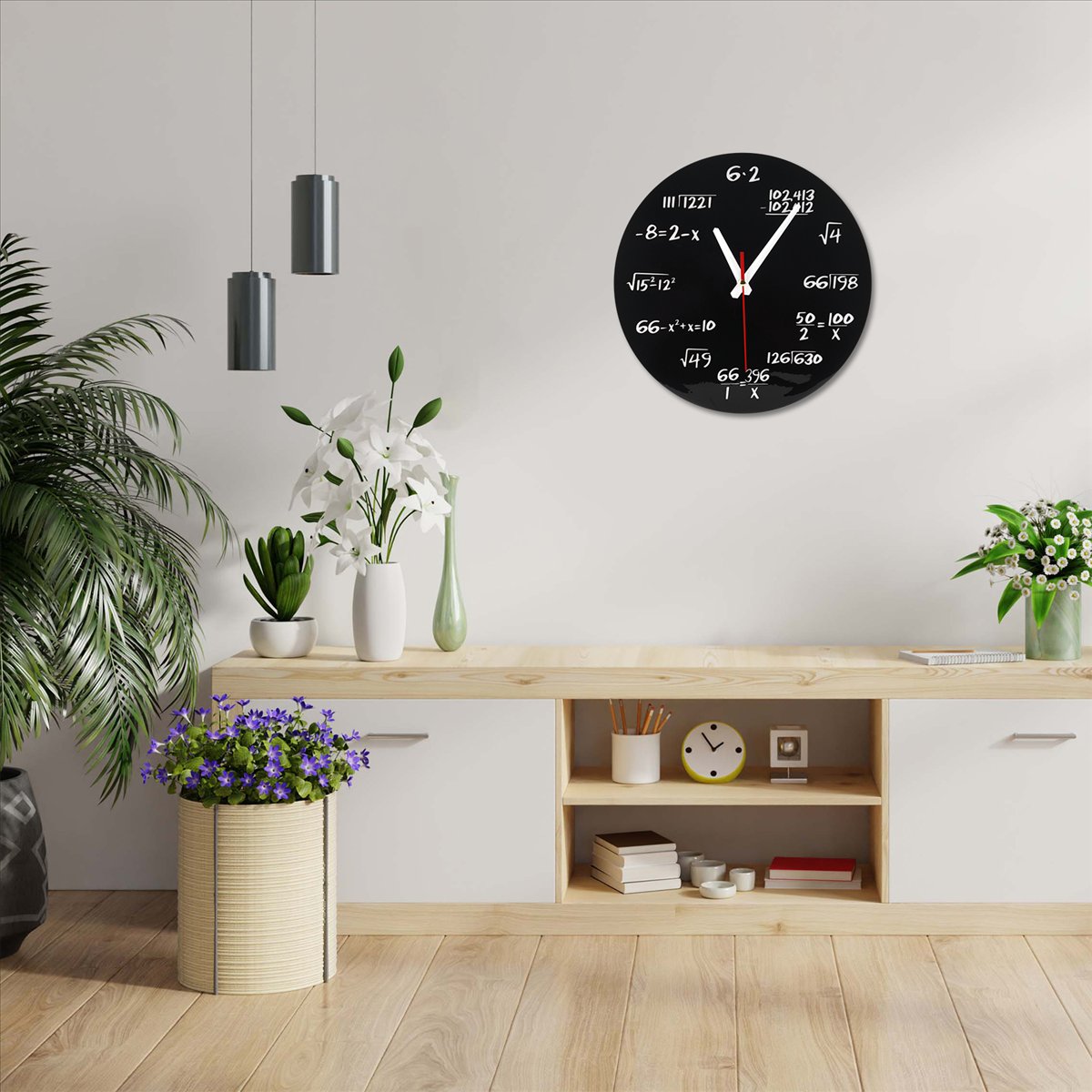 นาฬิกาแขวนผนังลายสูตรคณิตศาสตร - Home Decor Quiz Free บทวิจารณ์และราคา