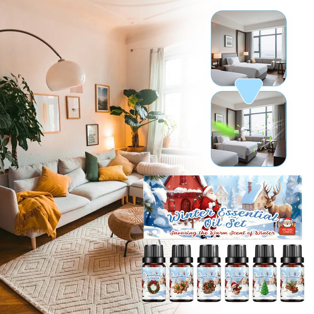 ชุดน้ำมันหอมระเหยฤดูหนาว 6 ชิ้ - Home Decor Xmas Gifts บทวิจารณ์และราคา