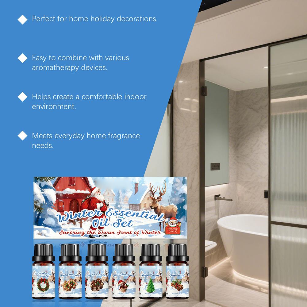 ชุดน้ำมันหอมระเหยฤดูหนาว 6 ชิ้ - Home Decor Xmas Gifts บทวิจารณ์และราคา