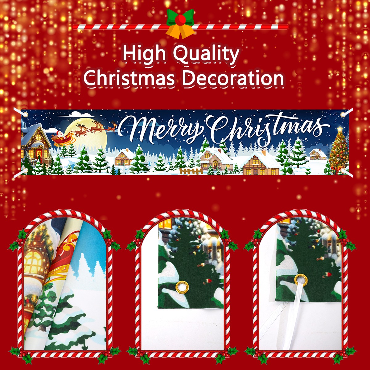 แบนเนอร์ต้นคริสต์มาส ของตกแต่ง - Home Decor Xmas Gifts บทวิจารณ์และราคา